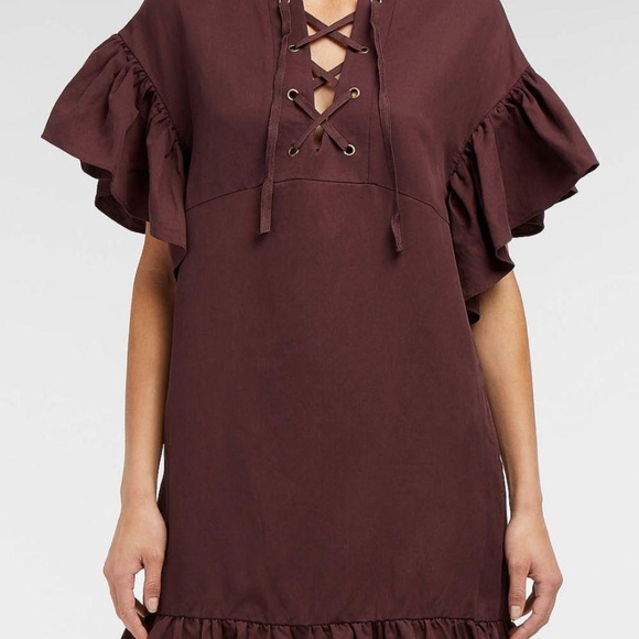 NWT Ulla Johnson Marianne Dress in Burgundy - Picture 2 of 2